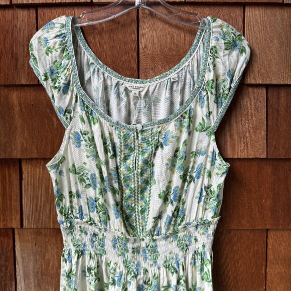 NWT Max Studio London Summer Blooms Smocked Maxi Dress in Women's X-Large - Picture 4 of 15